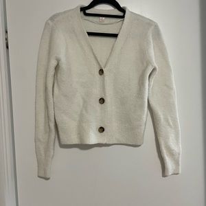Joe Fresh Cream Fuzzy Cardigan
